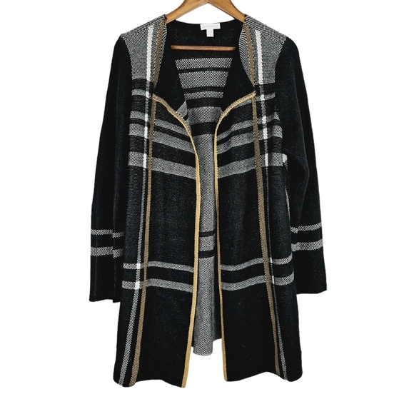 Charter Club Sweaters - Charter Club plaid long sleeve cardigan sweater size L